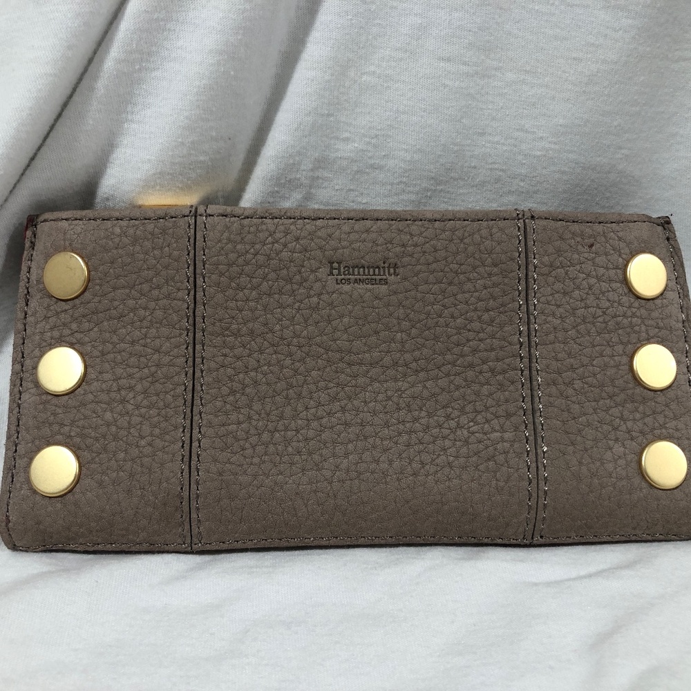 Hammitt 110 North Leather Wallet Pewter/Brushed Gold